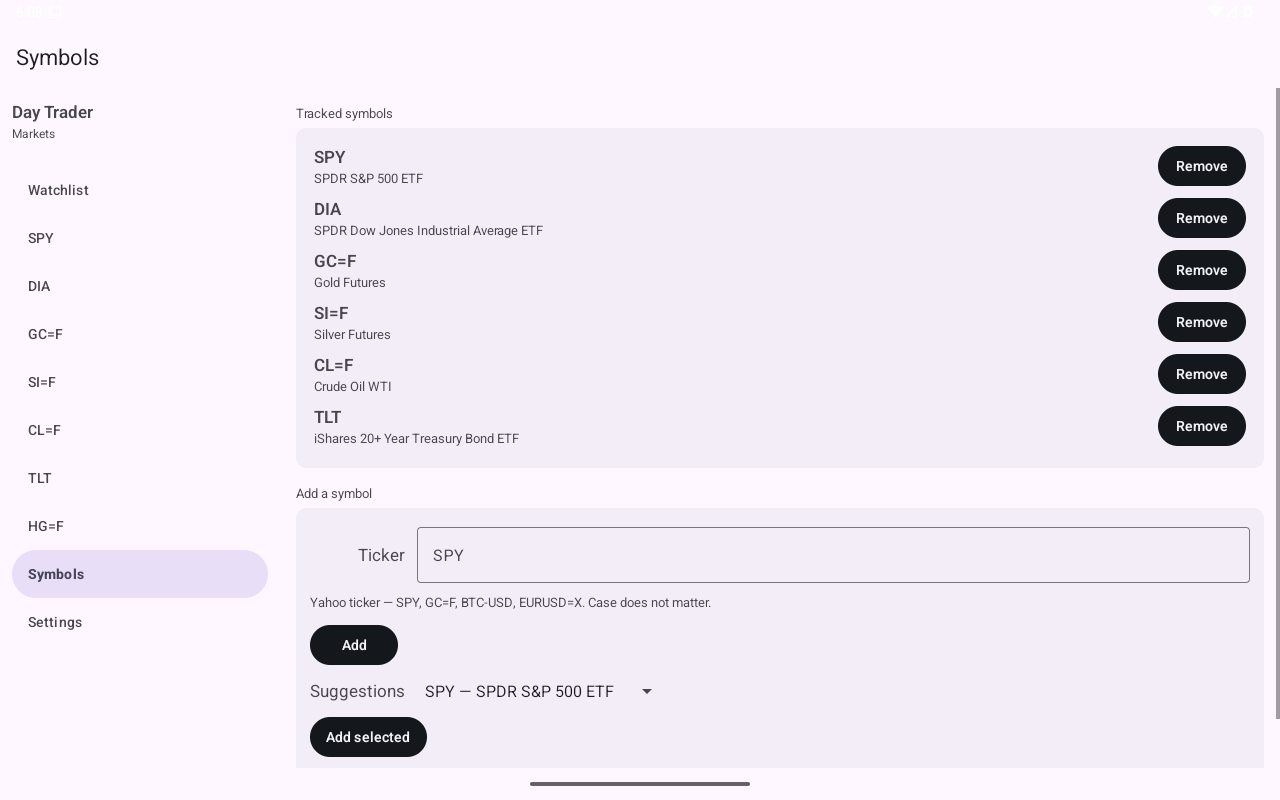 Manage — Android (Material) · Tablet