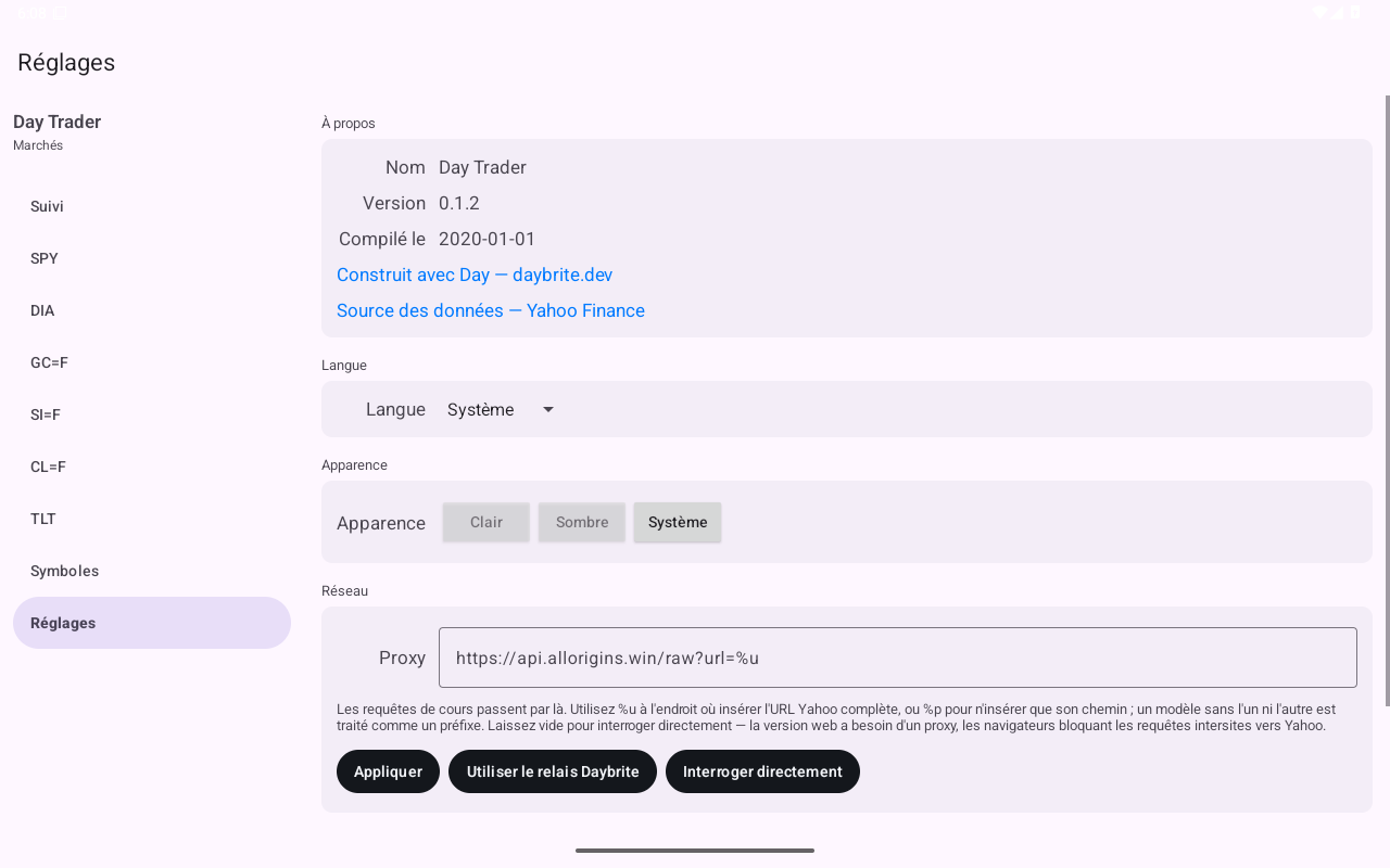 Settings — Android (Material) · Tablet