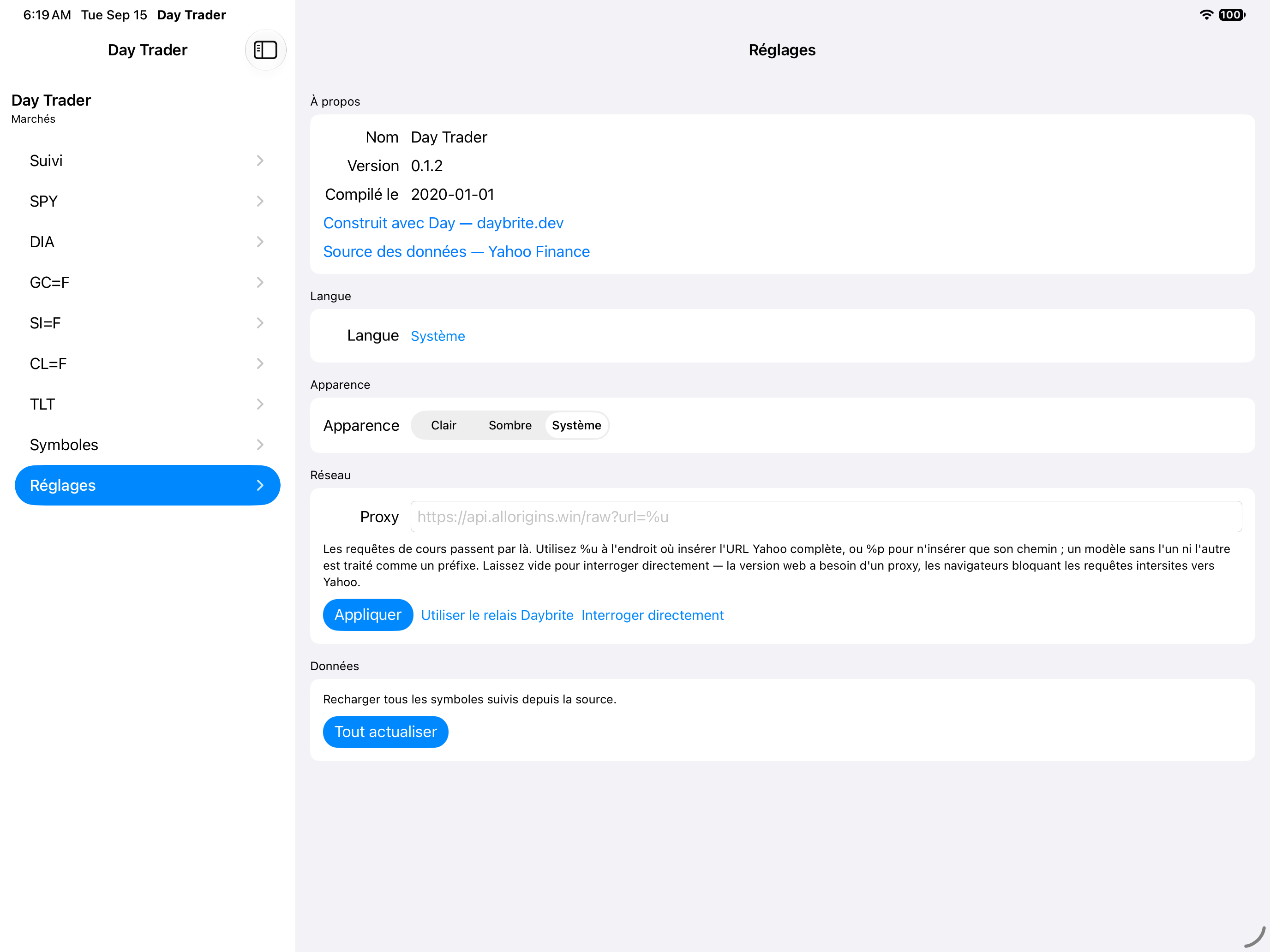 Settings — iOS (UIKit) · iPad