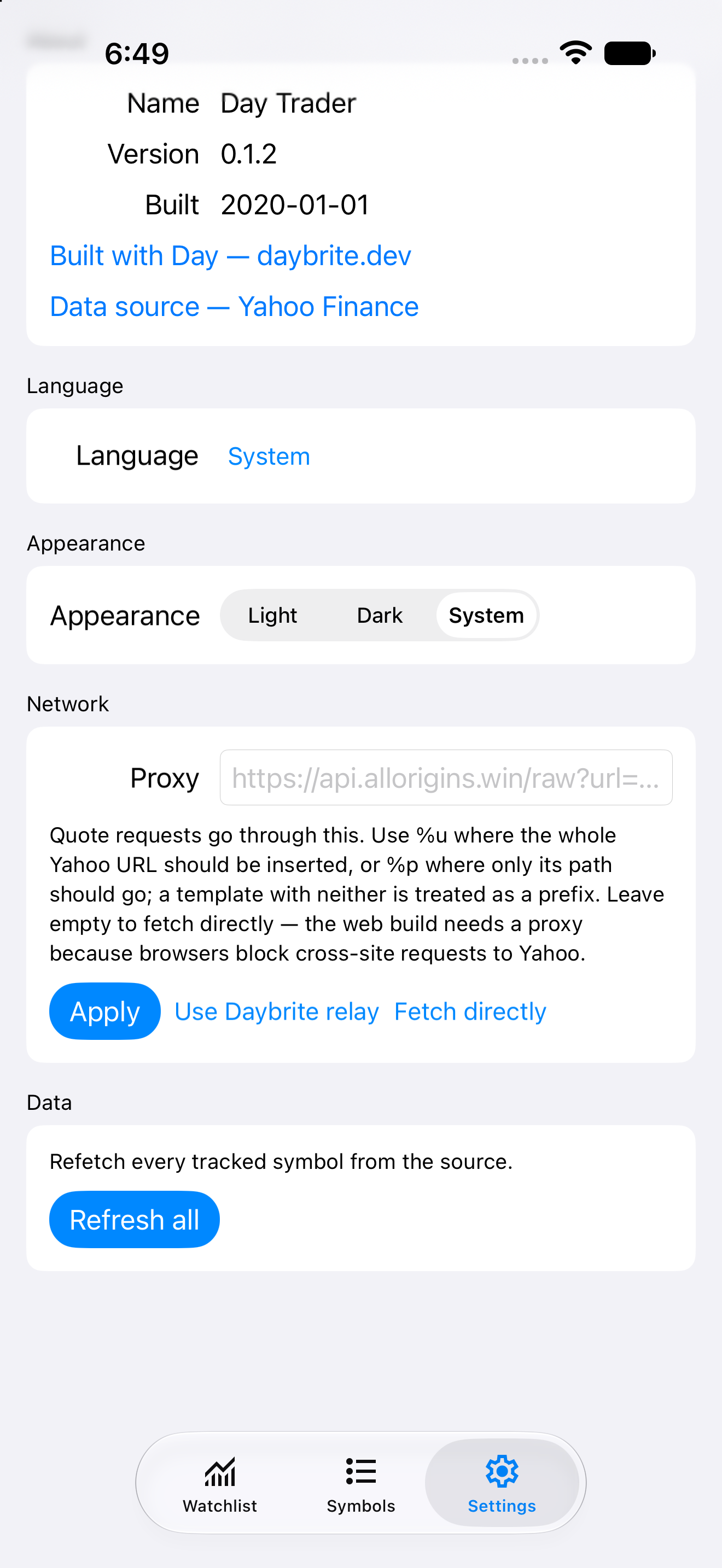 Settings — iOS (UIKit) · iPhone