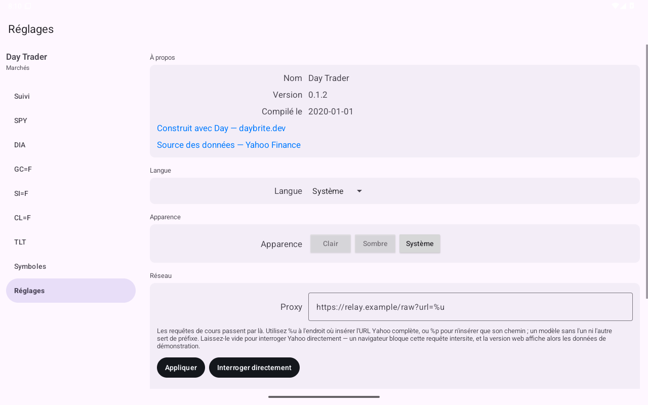 Settings — Android (Material) · Tablet