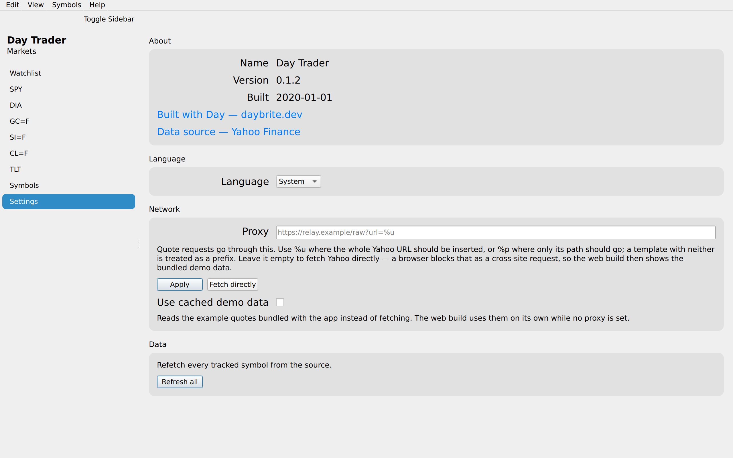 Settings, Linux Qt 6