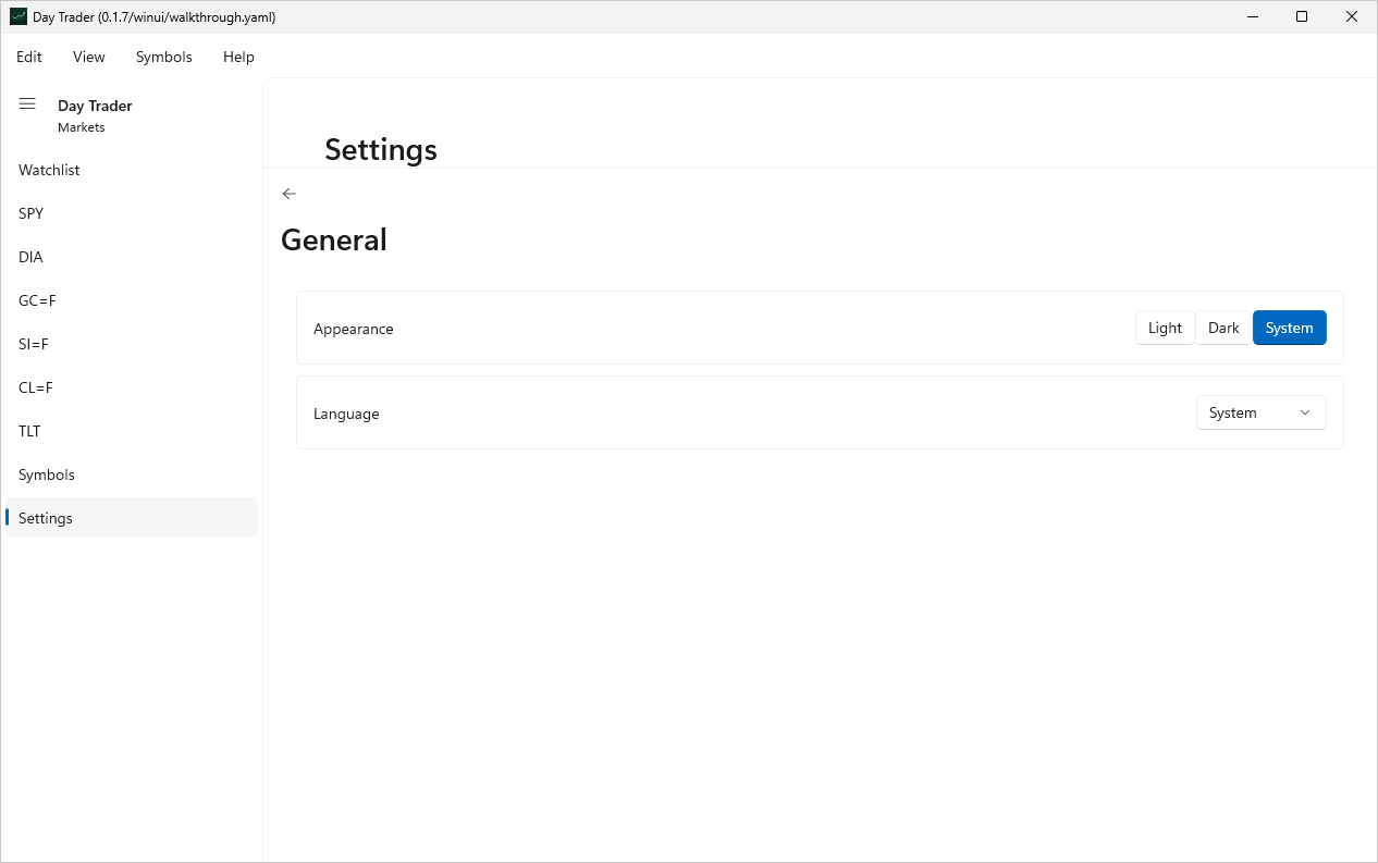 Settings, Windows WinUI 3