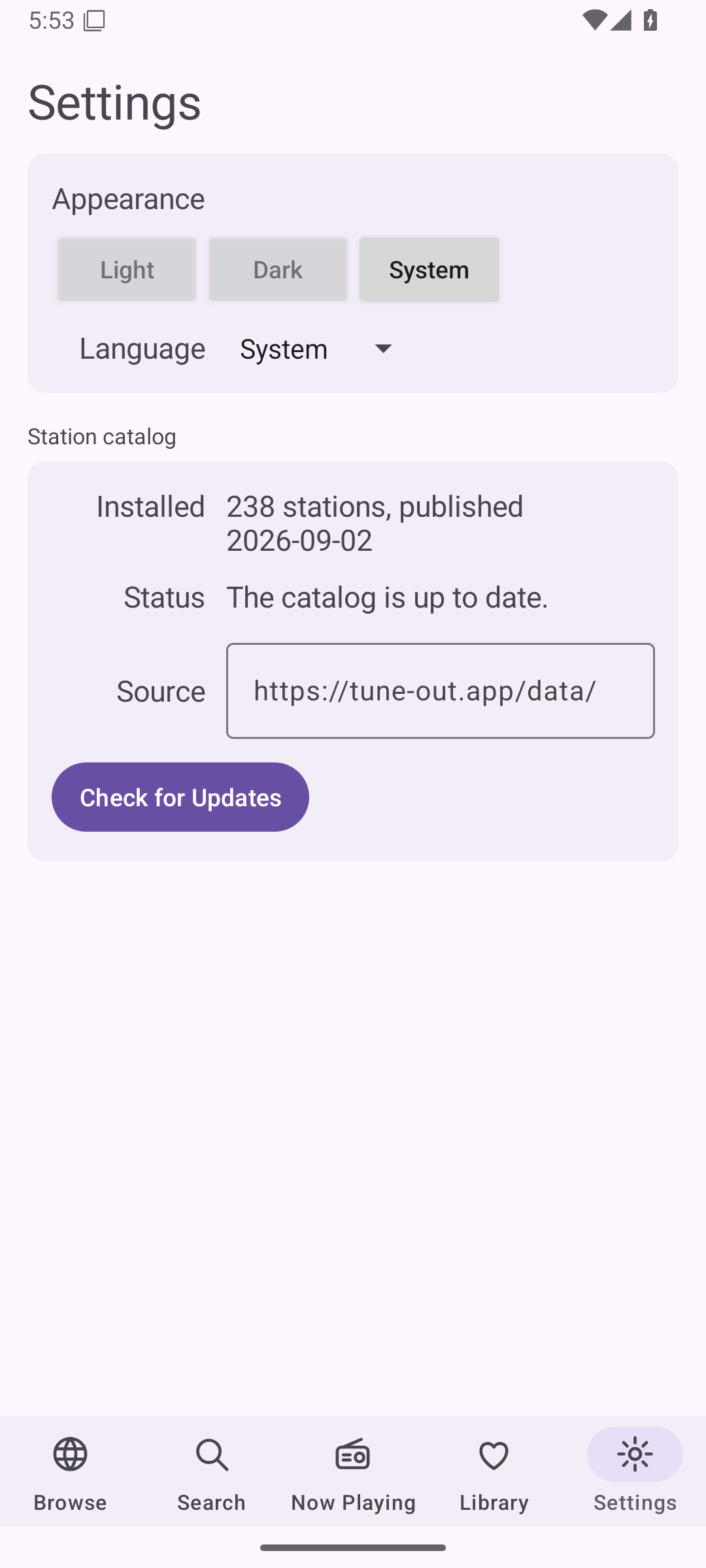 Settings — Android (Material) · Phone