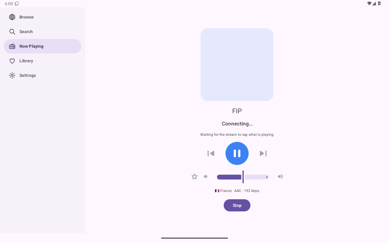 Now Playing Next — Android (Material) · Tablet