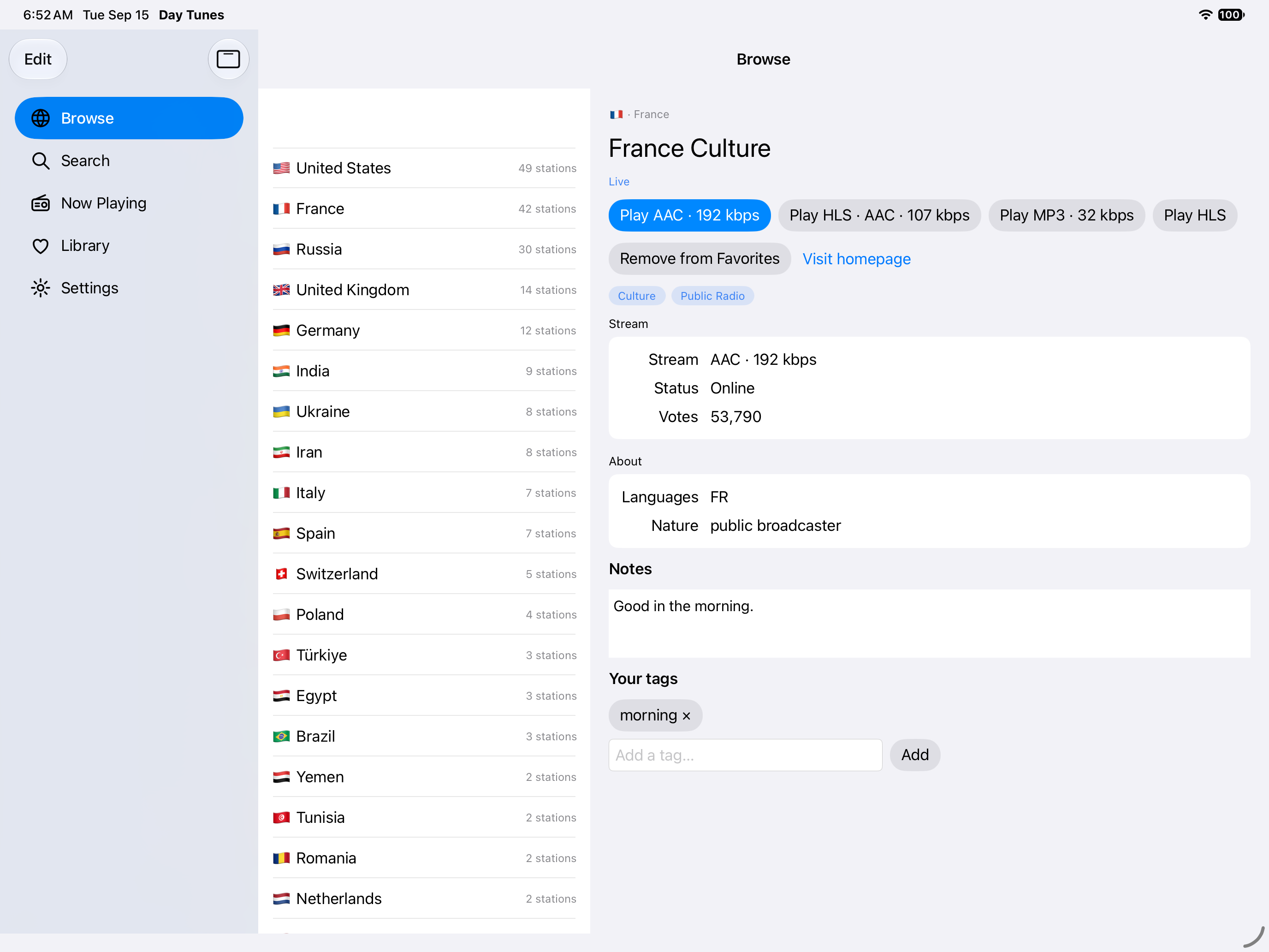 Countries — iOS (UIKit) · iPad