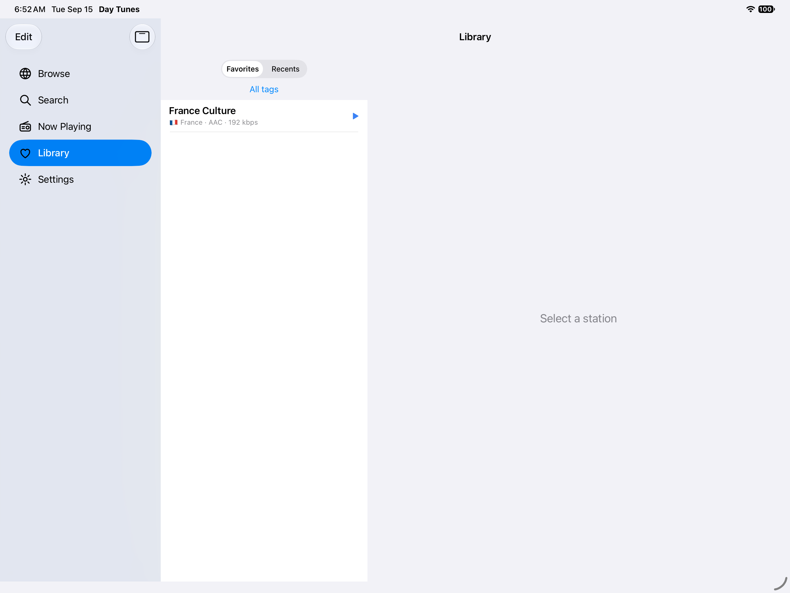 Favorites — iOS (UIKit) · iPad