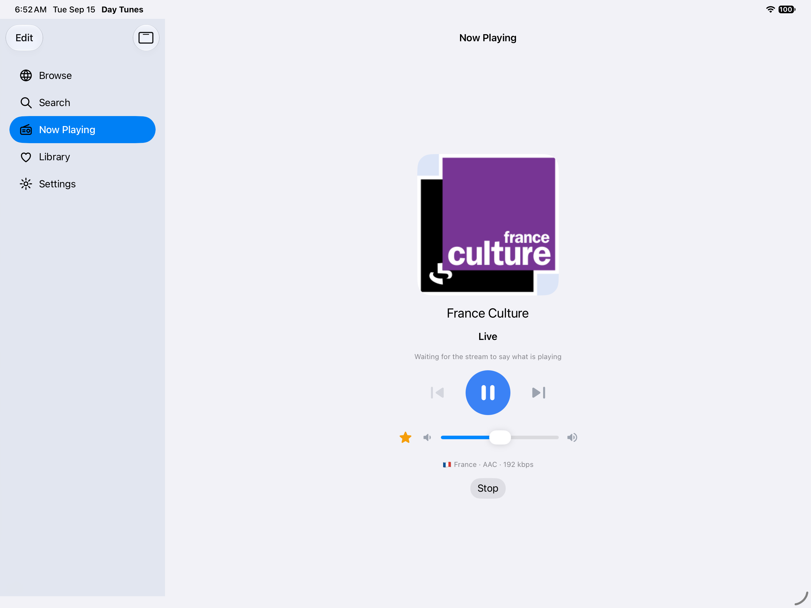 Now Playing — iOS (UIKit) · iPad
