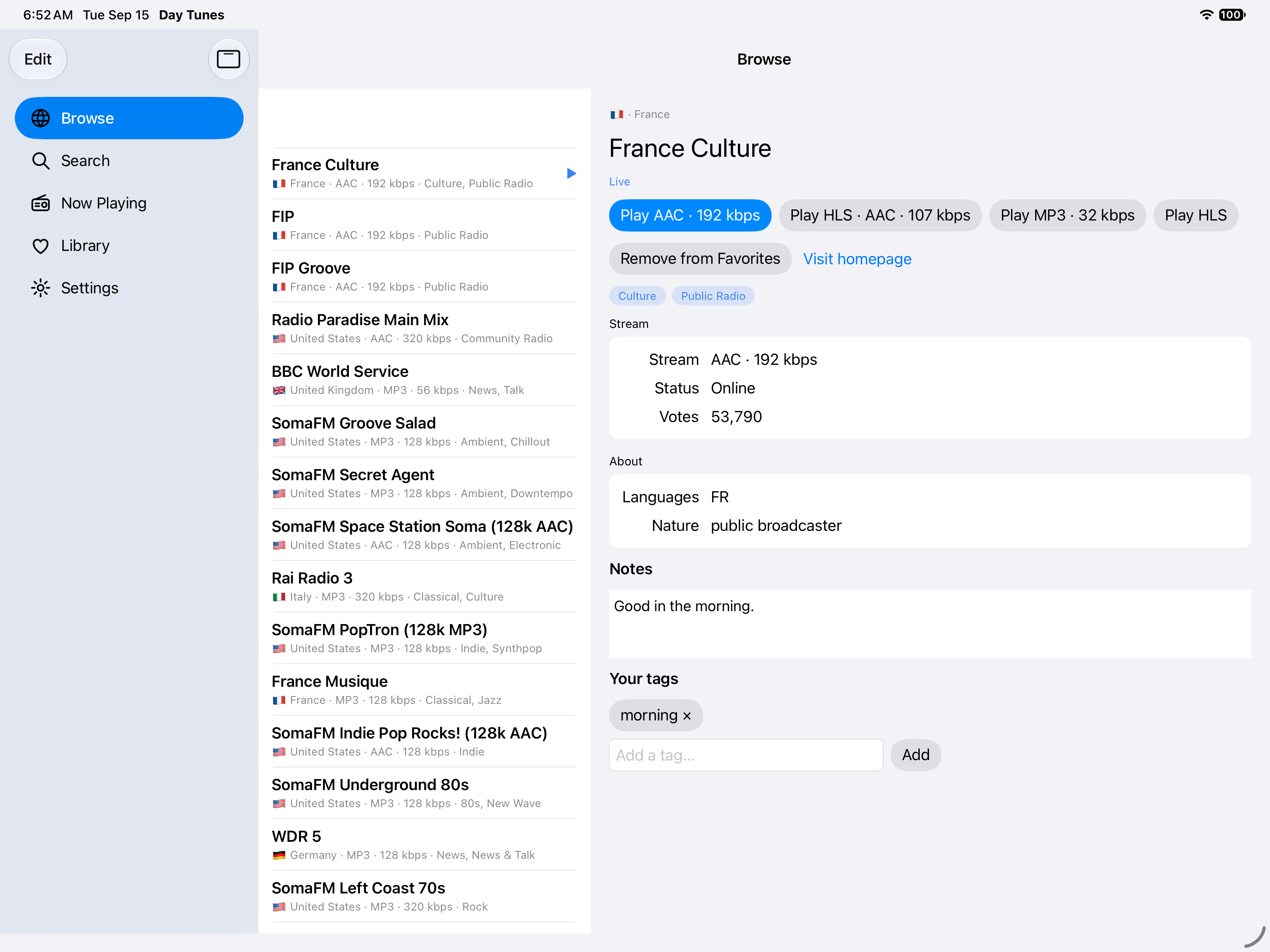 Station Notes — iOS (UIKit) · iPad