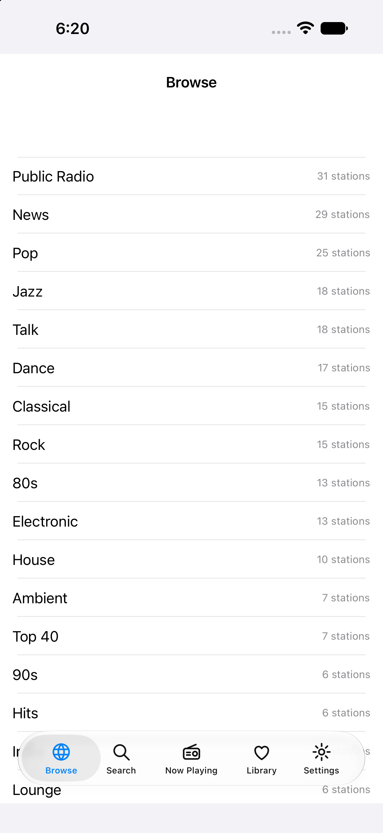 Genres — iOS (UIKit) · iPhone