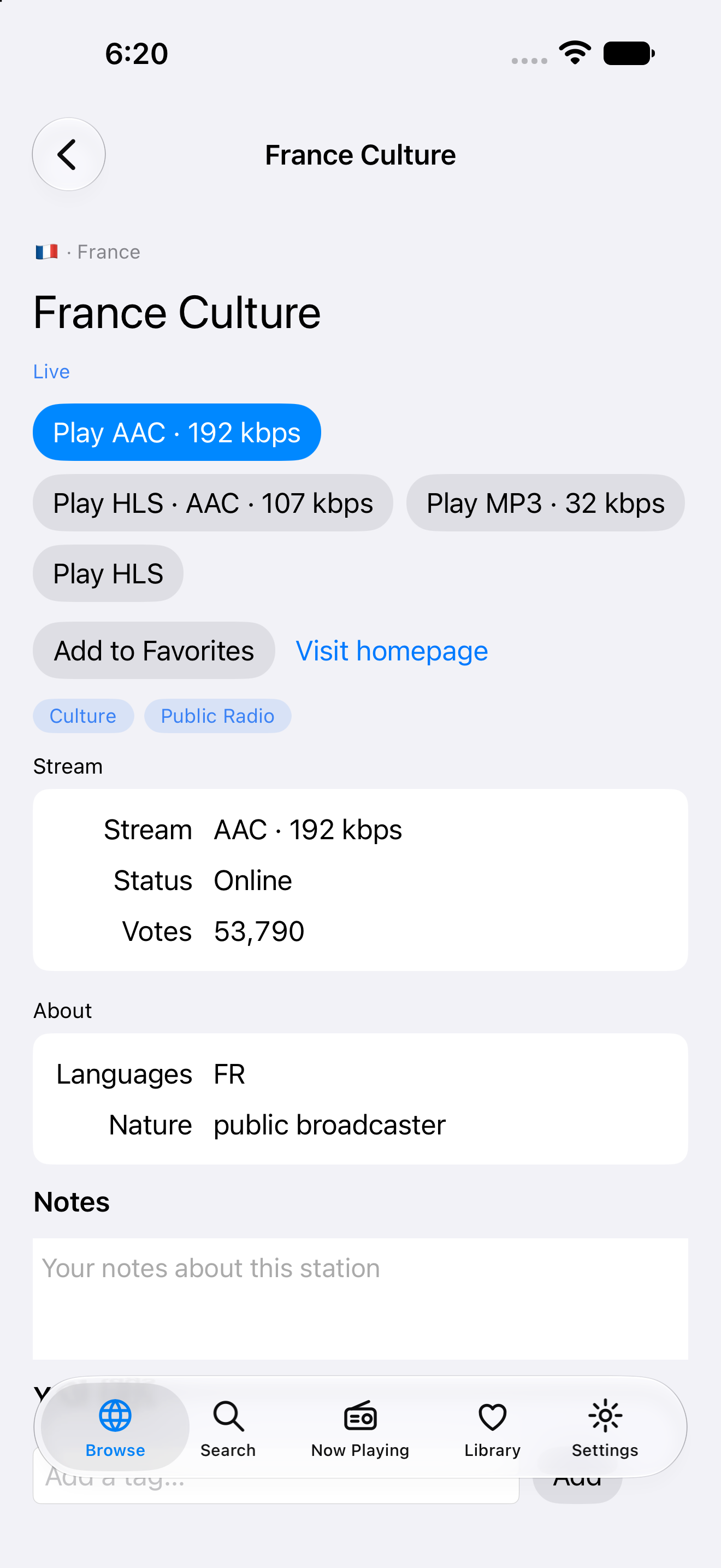 Playing Station — iOS (UIKit) · iPhone