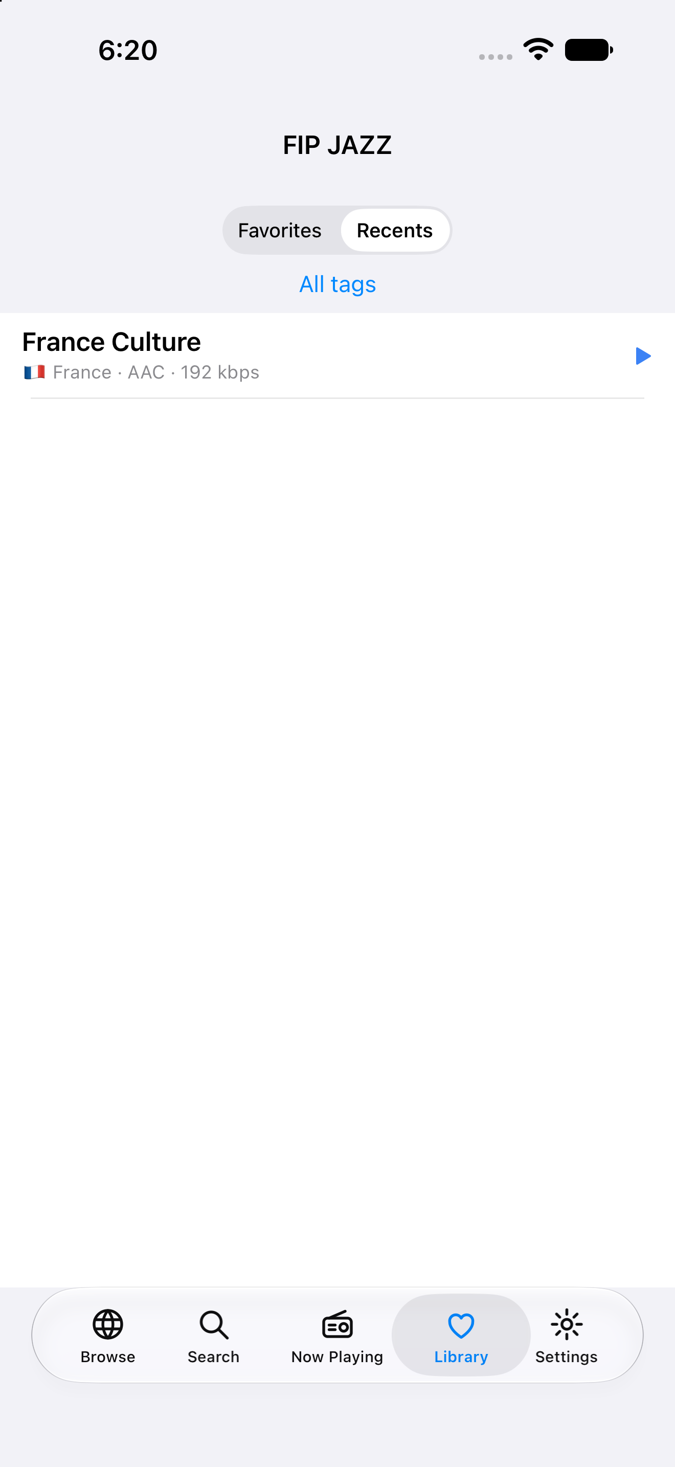 Recents — iOS (UIKit) · iPhone