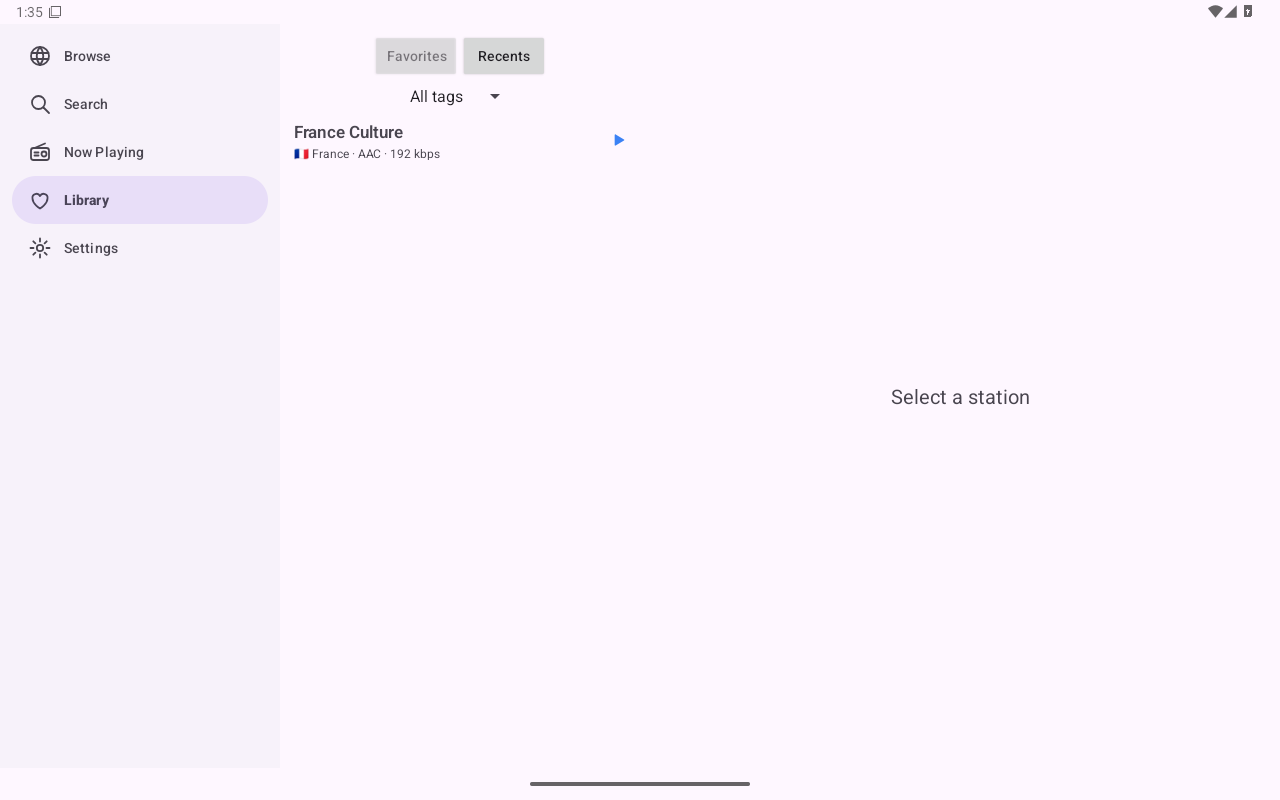 Recents, Android Tablet