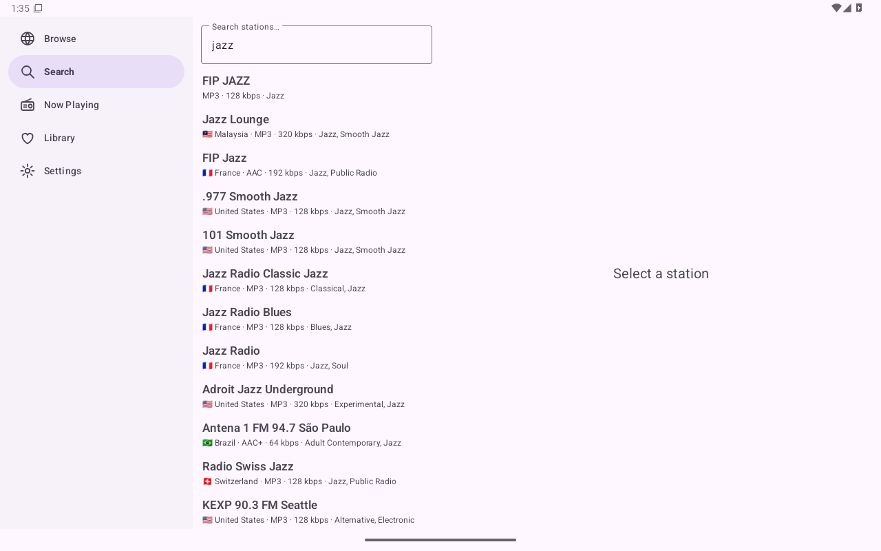 Search, Android Tablet