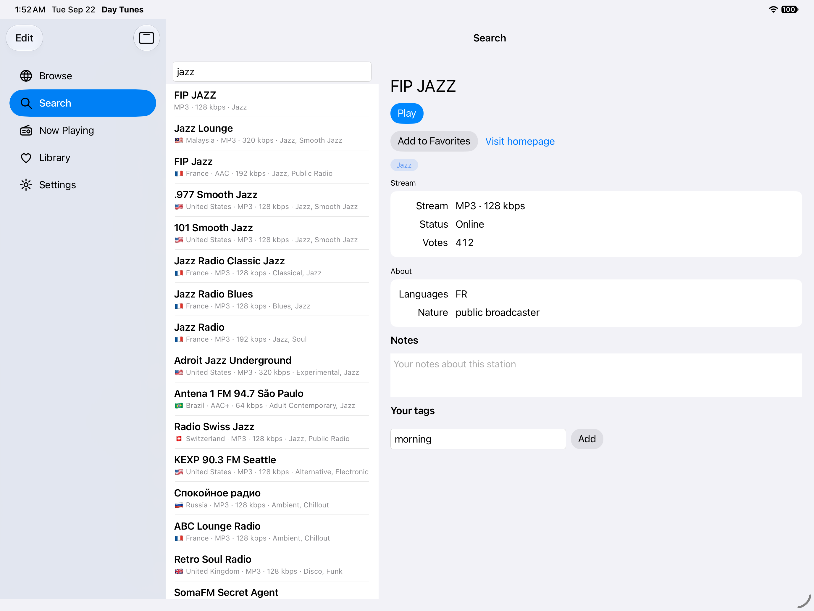 Search Station, iOS iPad