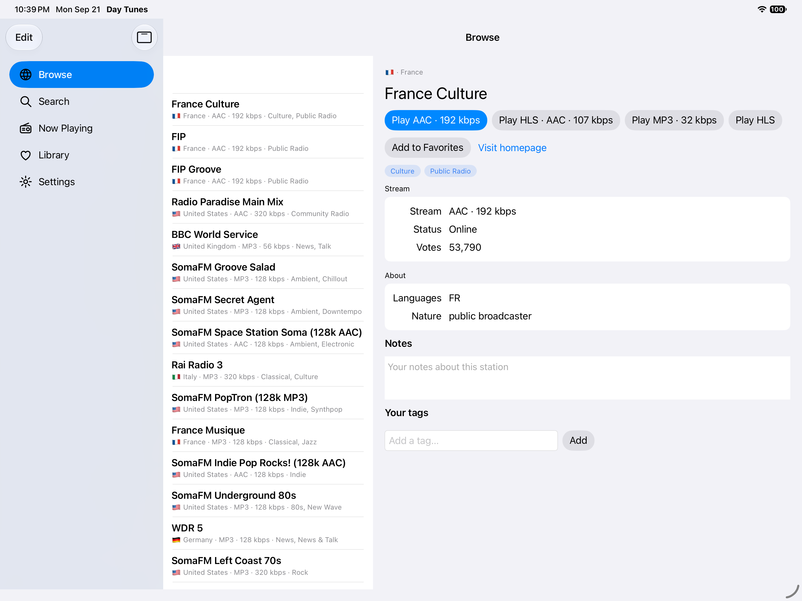 Station, iOS iPad