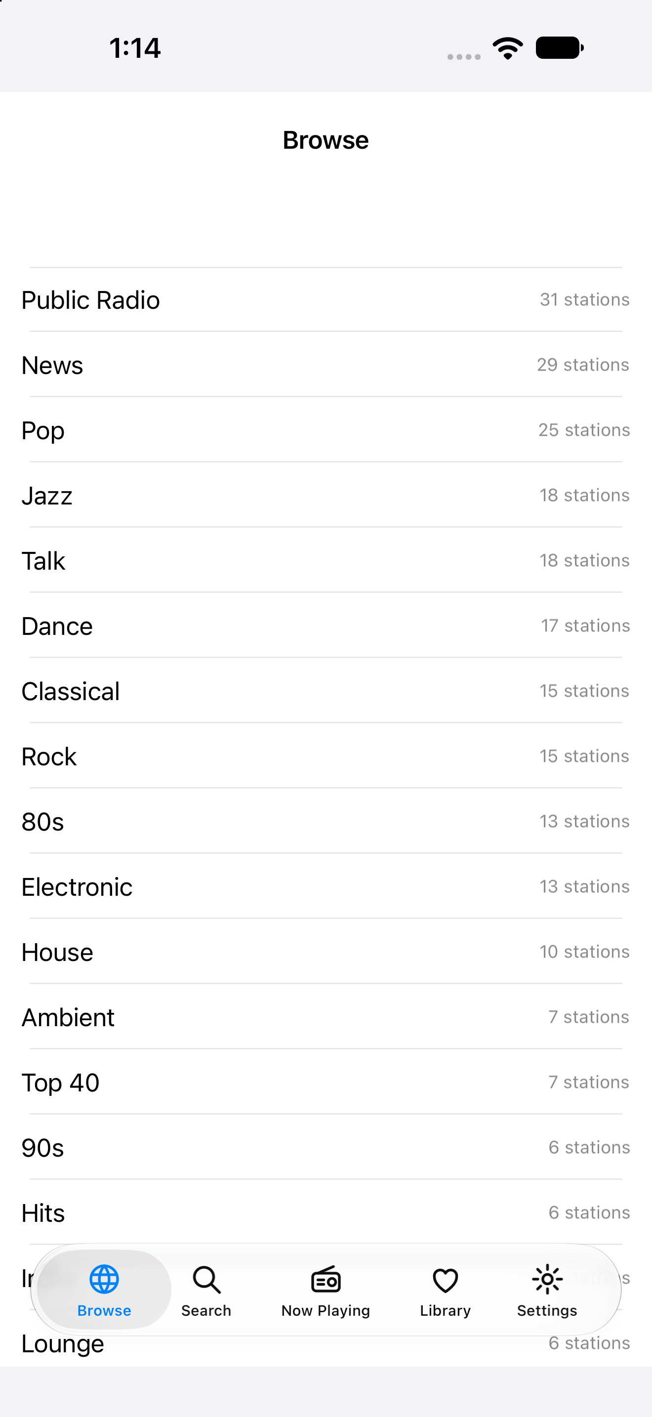 Genres, iOS UIKit