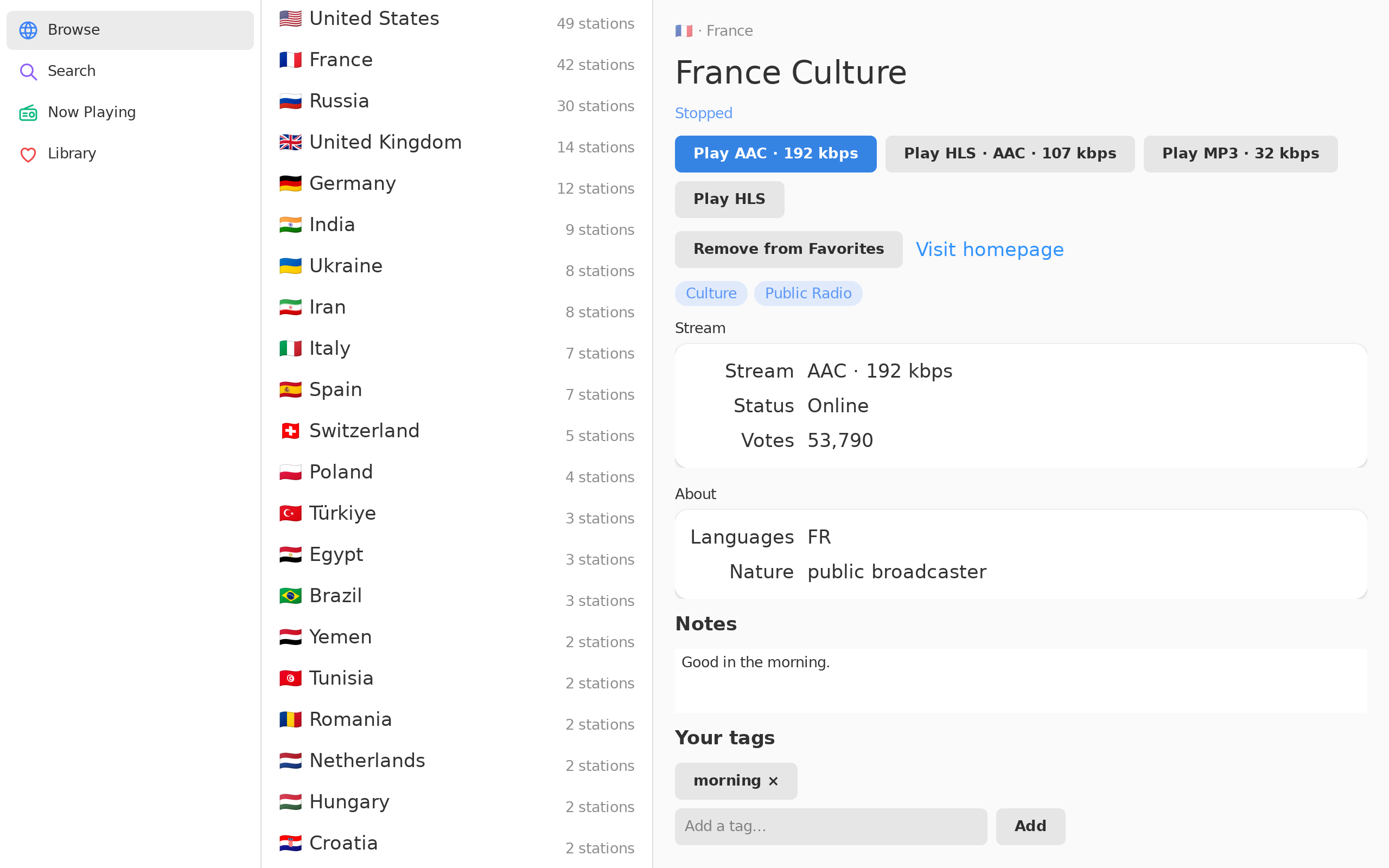 Countries, Linux GTK 4