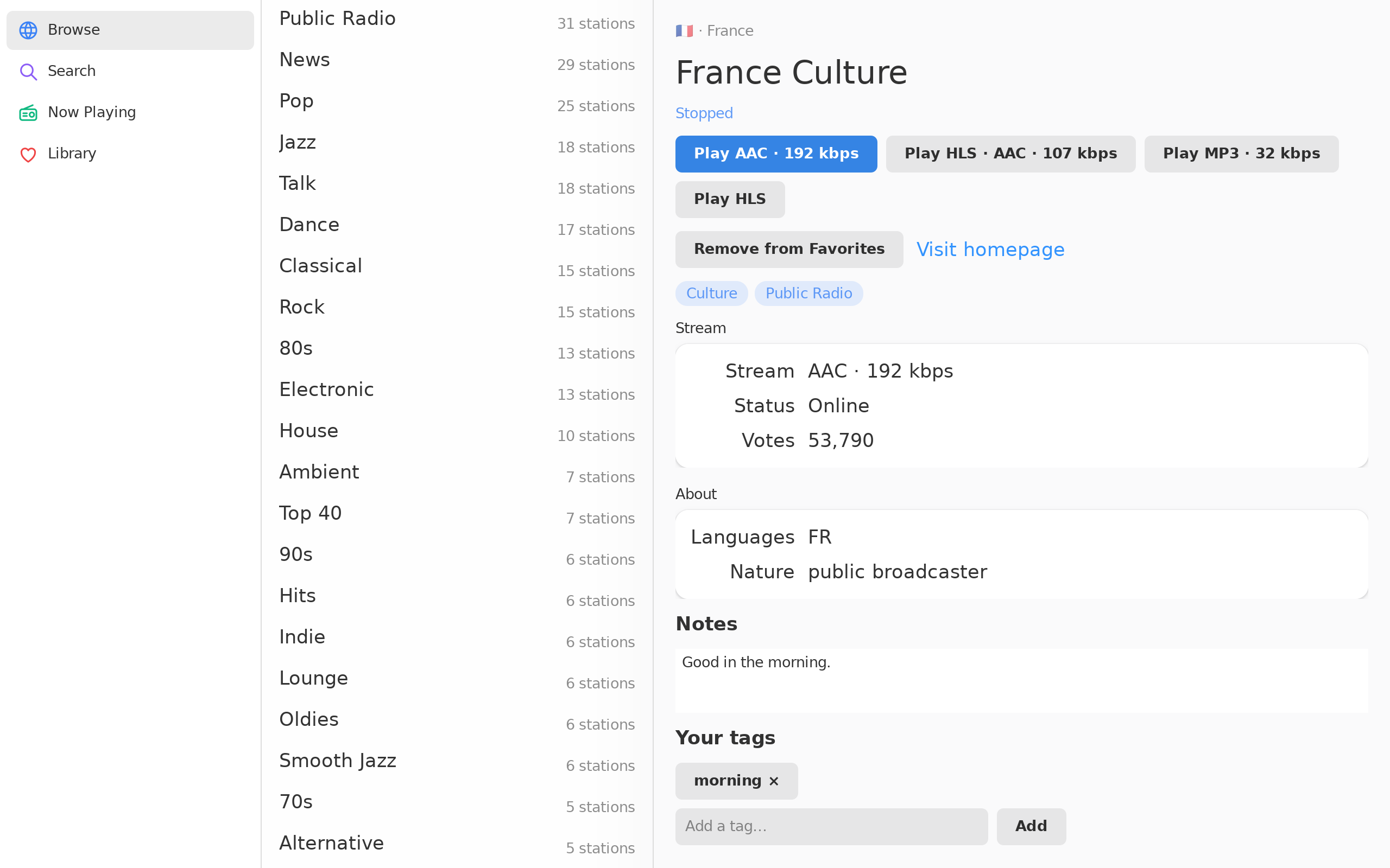 Genres, Linux GTK 4