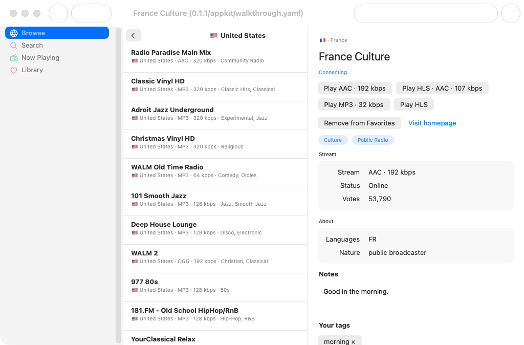 Country, macOS AppKit