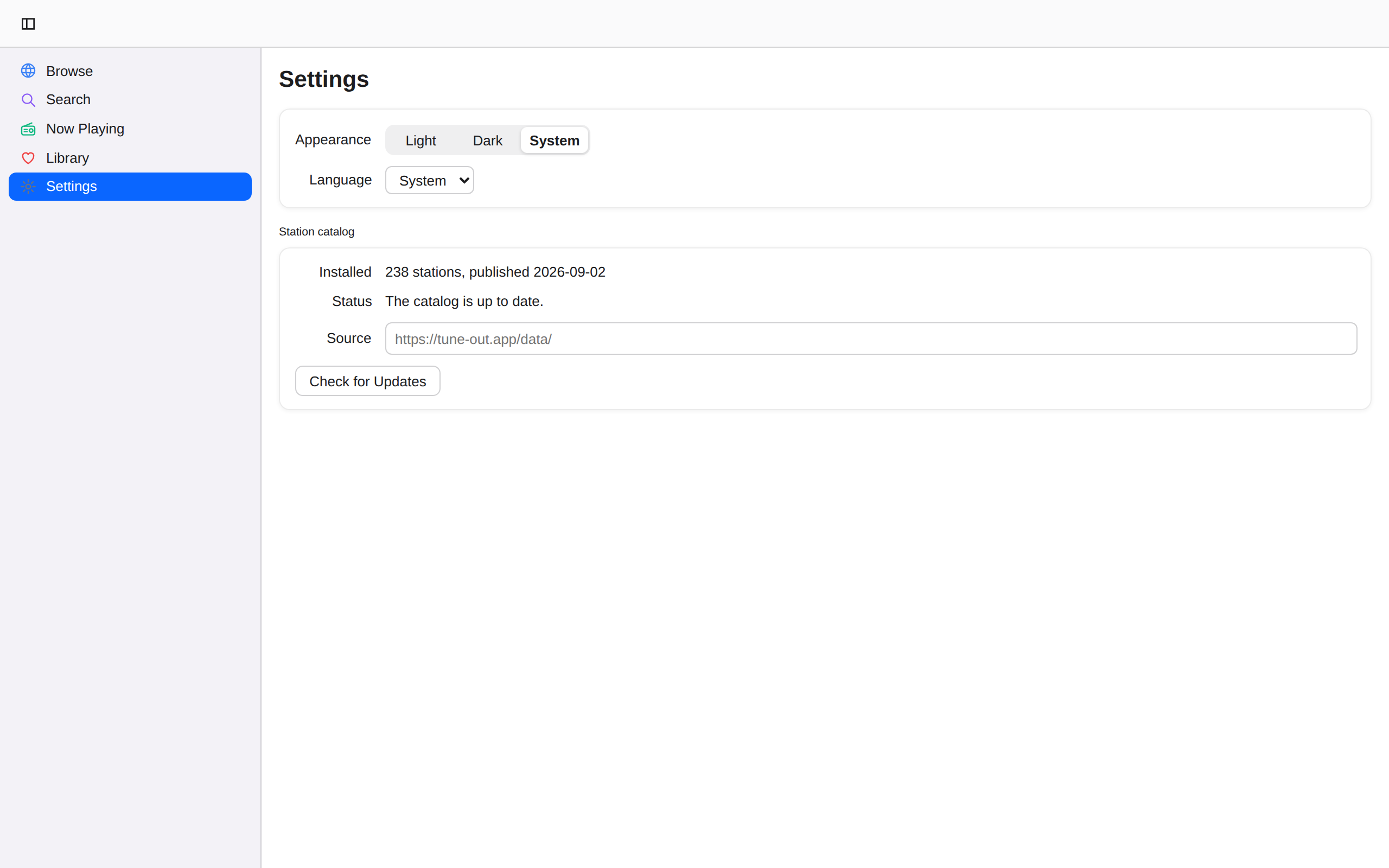 Settings, Web Web DOM