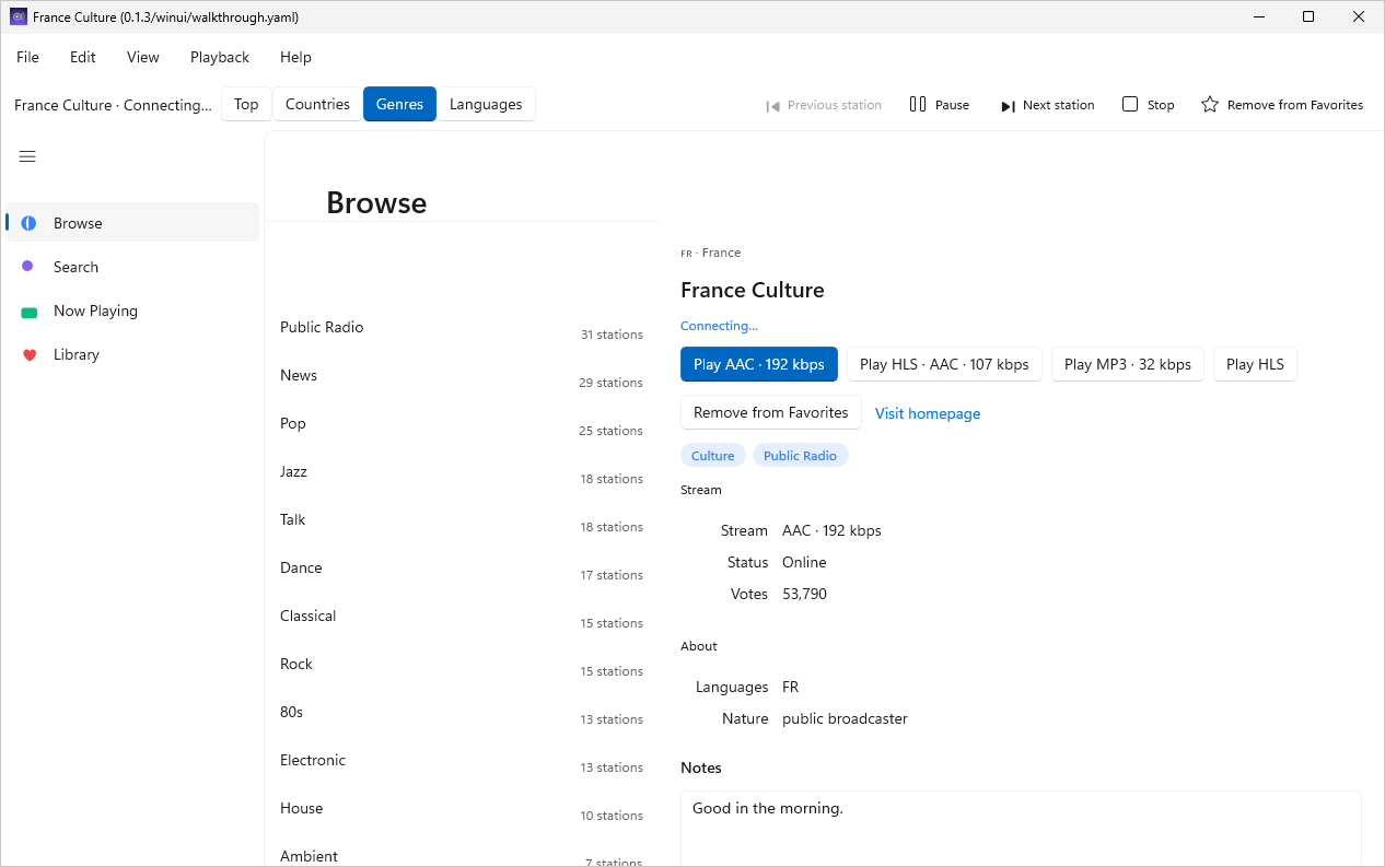 Genres, Windows WinUI 3