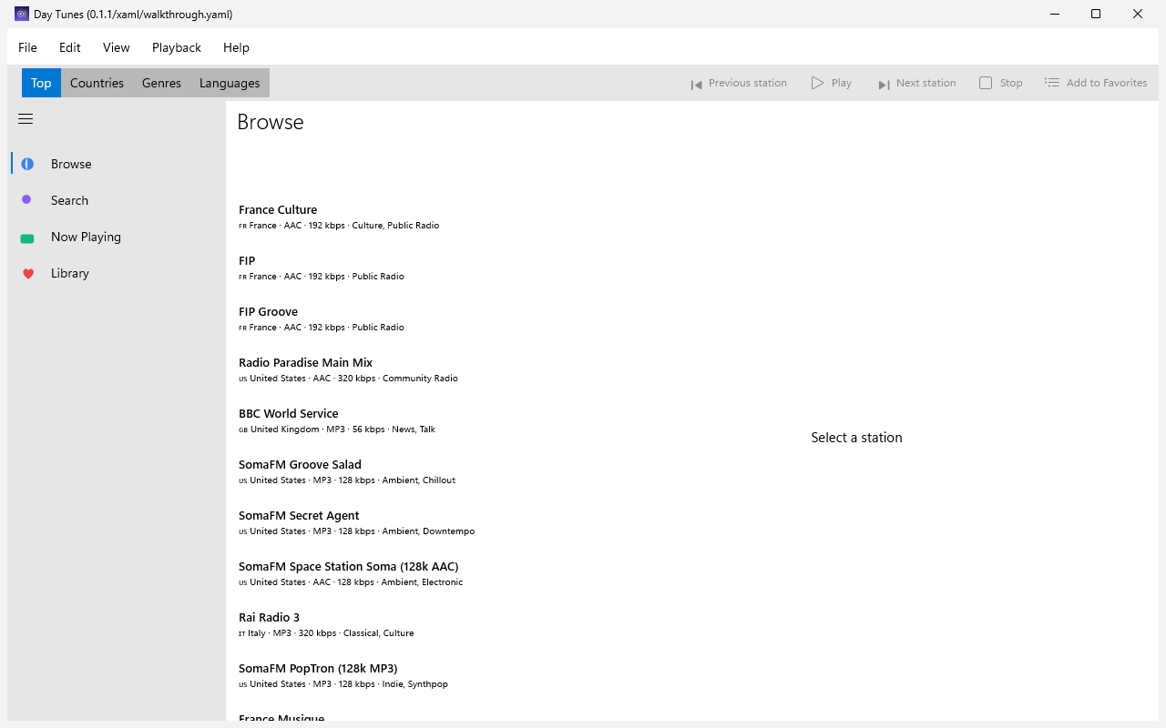 Browse, Windows XAML