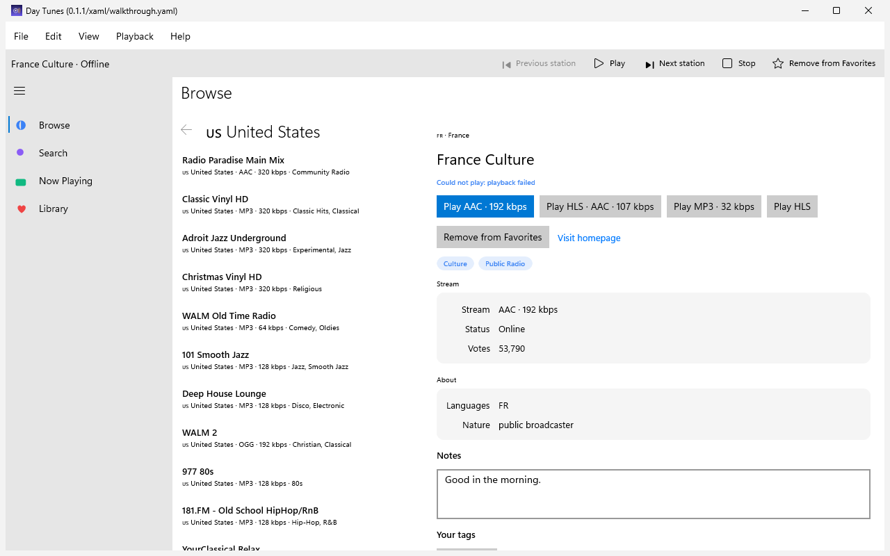 Country, Windows XAML