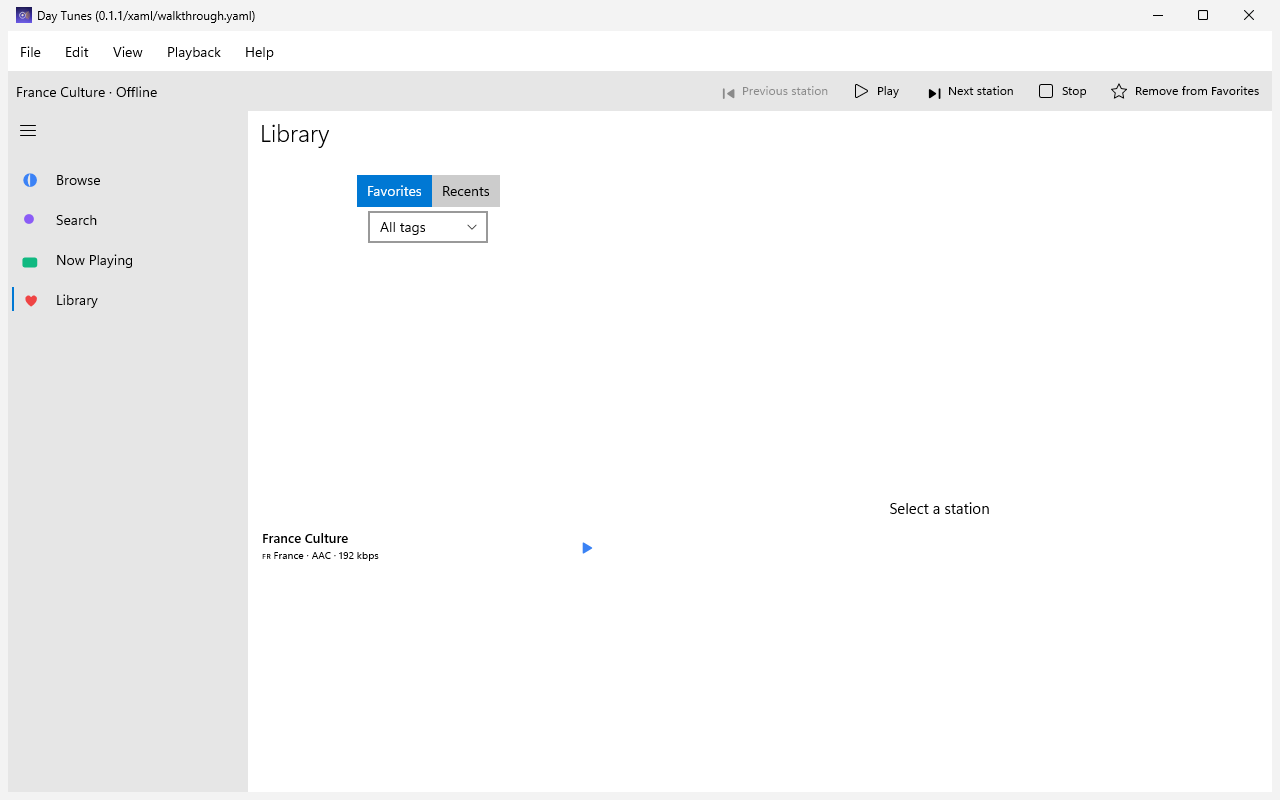 Favorites, Windows XAML