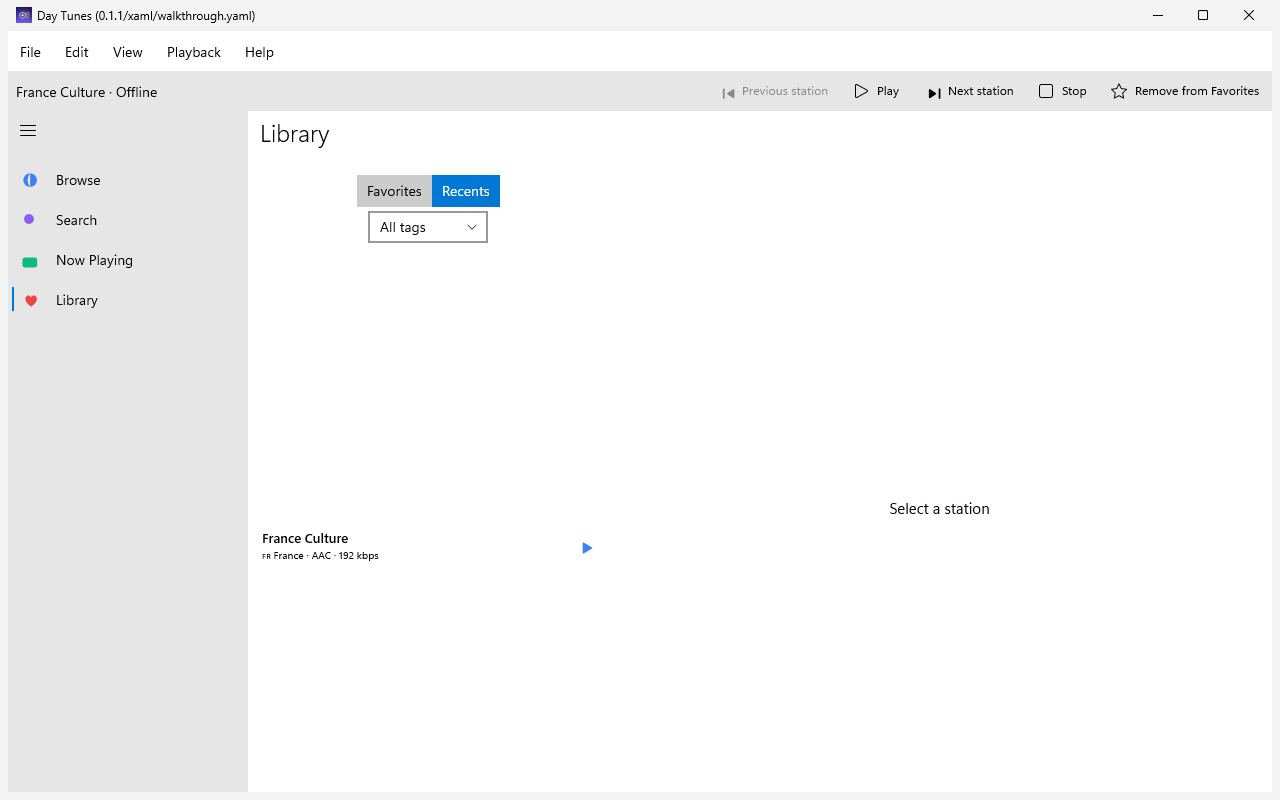 Recents, Windows XAML