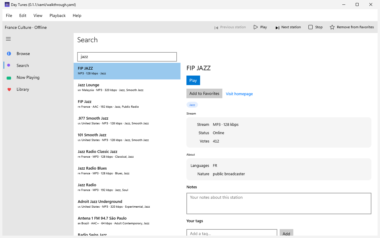 Search Station, Windows XAML