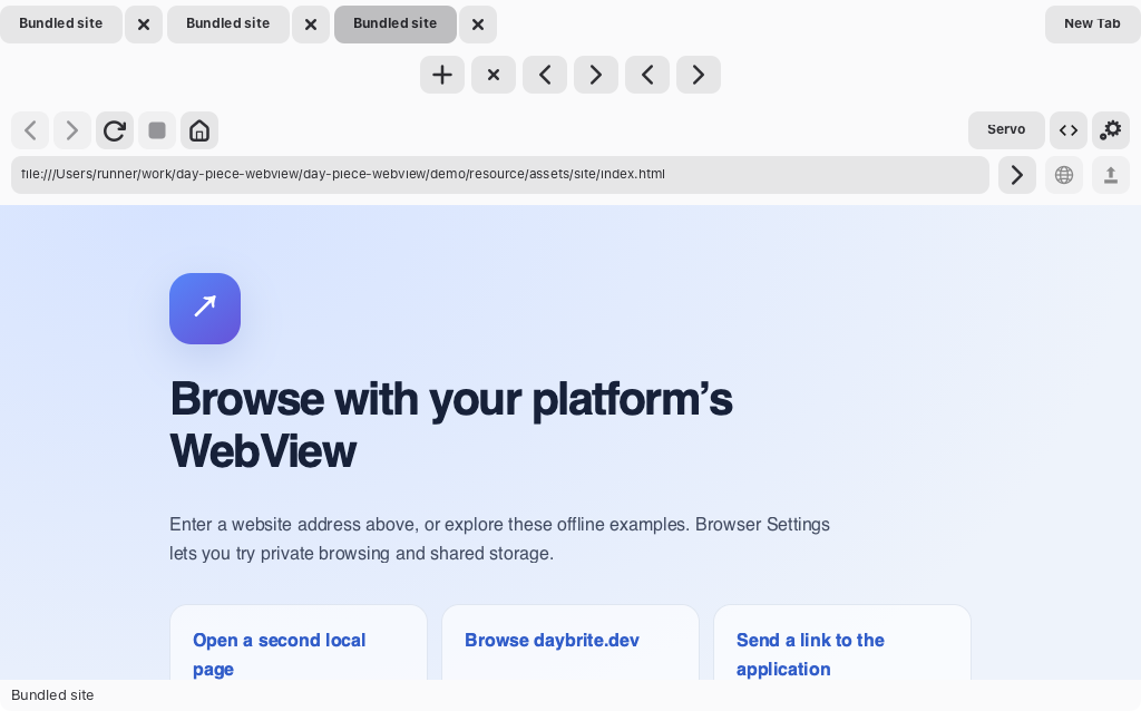 Servo bundled page — macos-gtk